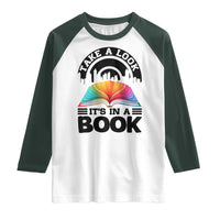 Take A Look It Is In A Book Raglan Shirt Reading Retro Rainbow Vintage - Wonder Print Shop