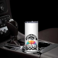 Take A Look It Is In A Book Skinny Tumbler Reading Retro Rainbow Vintage