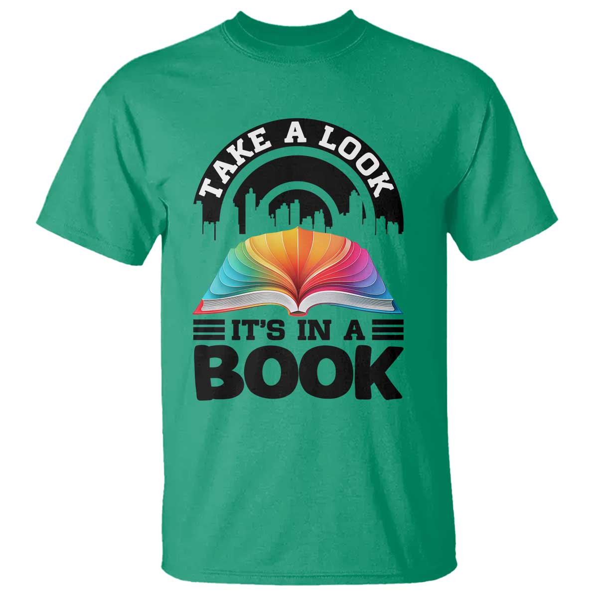 Take A Look It Is In A Book T Shirt Reading Retro Rainbow Vintage - Wonder Print Shop
