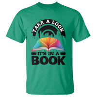 Take A Look It Is In A Book T Shirt Reading Retro Rainbow Vintage - Wonder Print Shop