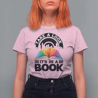 Take A Look It Is In A Book T Shirt For Women Reading Retro Rainbow Vintage - Wonder Print Shop