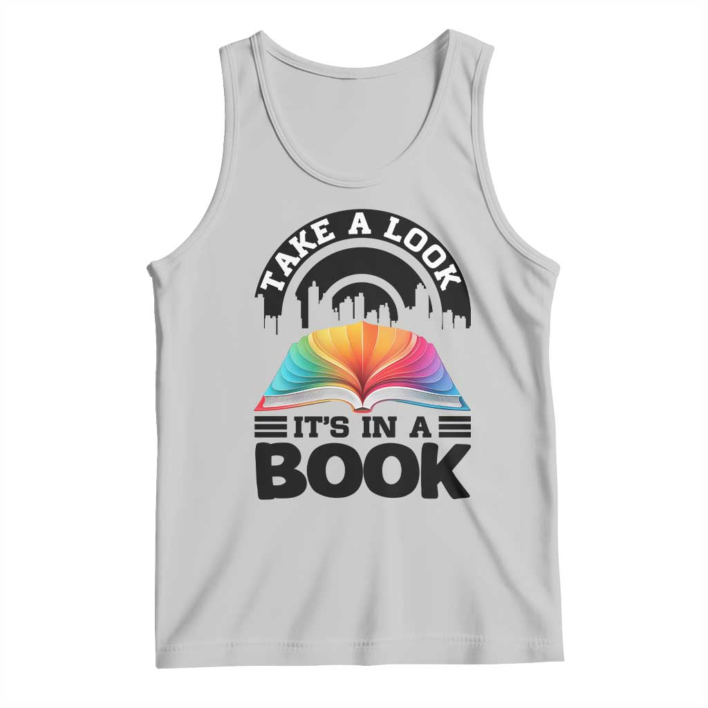 Take A Look It Is In A Book Tank Top Reading Retro Rainbow Vintage - Wonder Print Shop