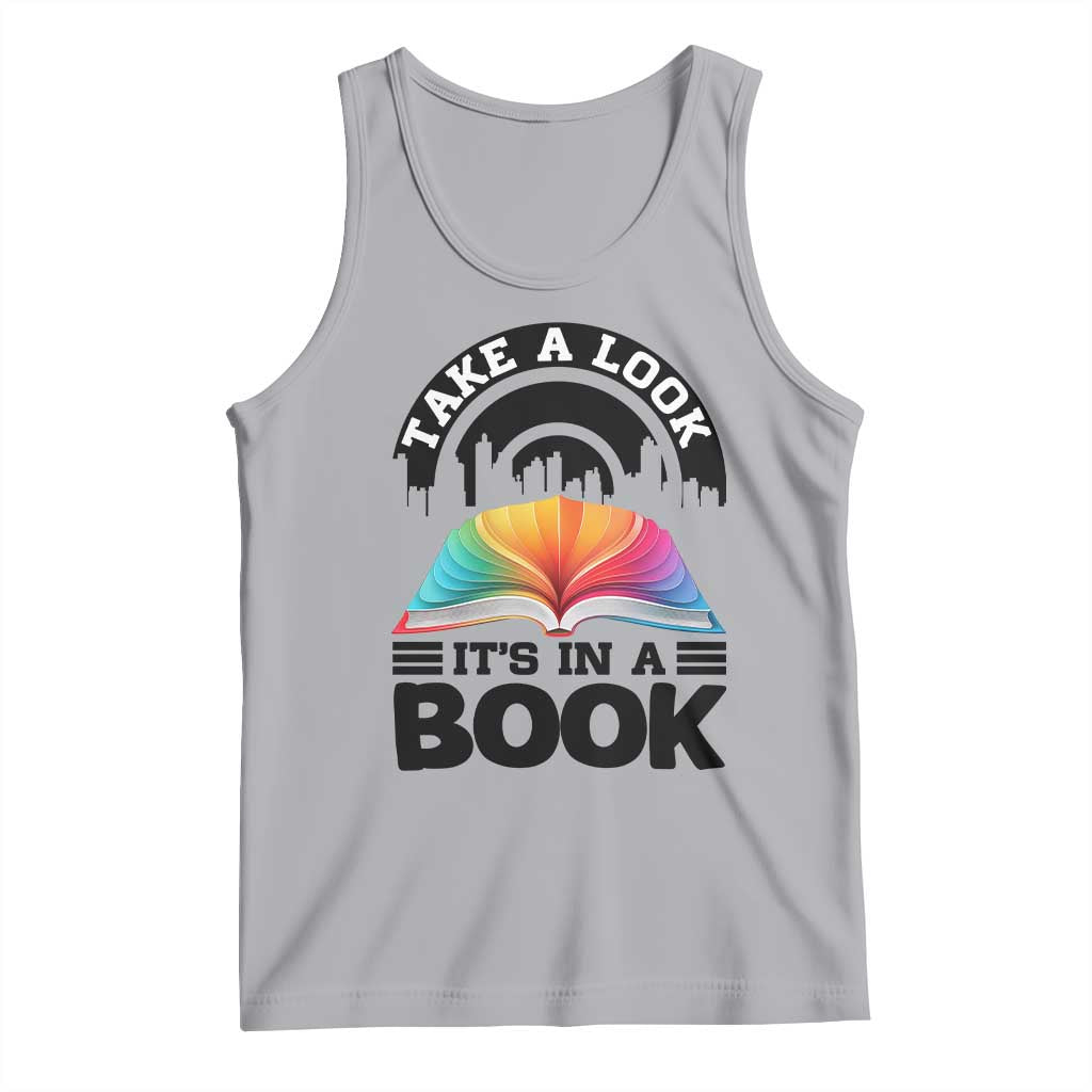 Take A Look It Is In A Book Tank Top Reading Retro Rainbow Vintage - Wonder Print Shop