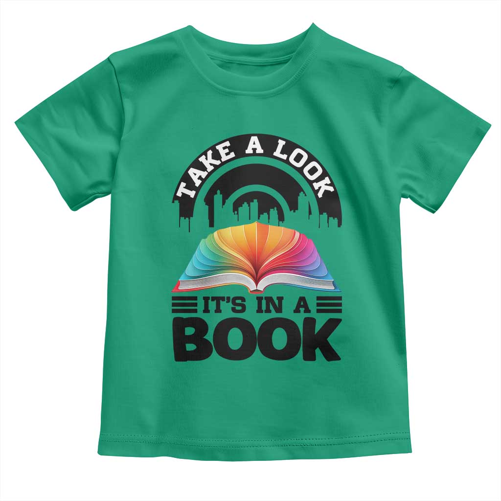 Take A Look It Is In A Book Toddler T Shirt Reading Retro Rainbow Vintage - Wonder Print Shop