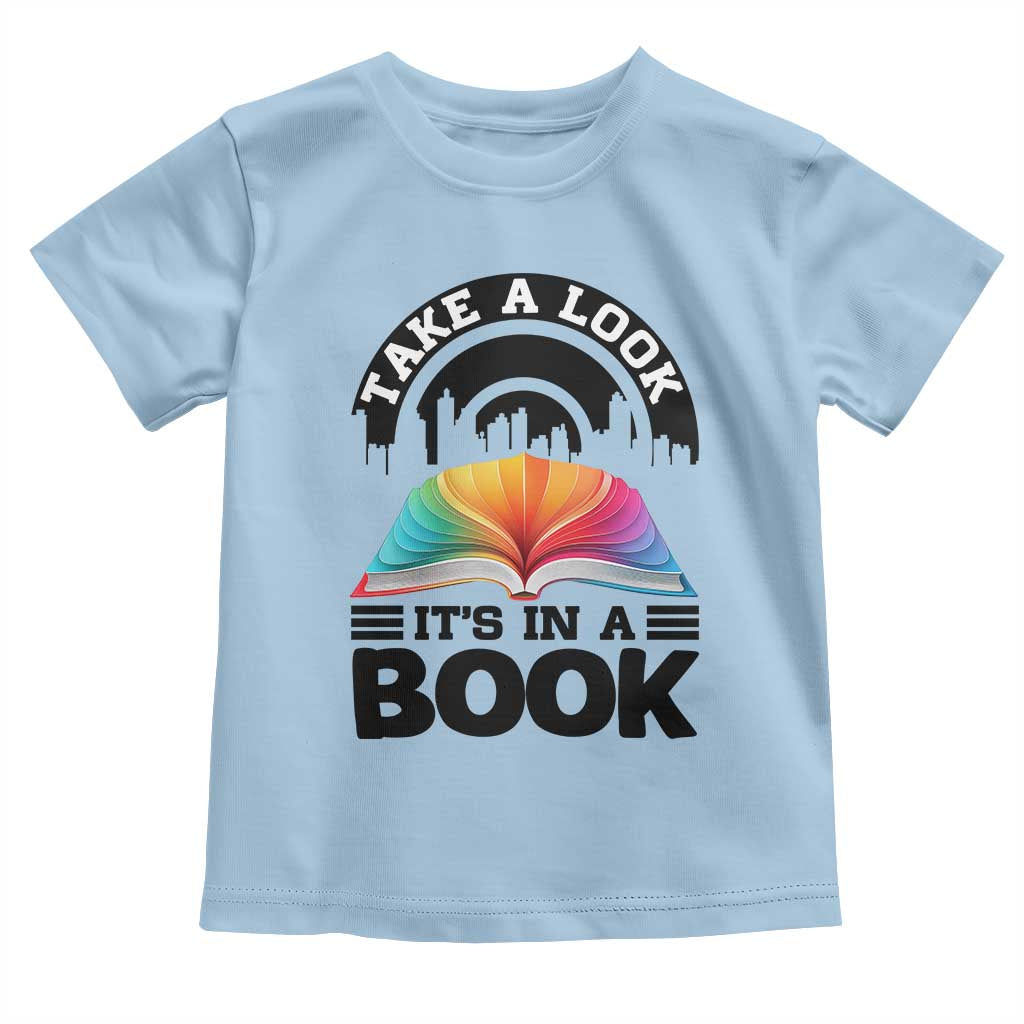 Take A Look It Is In A Book Toddler T Shirt Reading Retro Rainbow Vintage - Wonder Print Shop