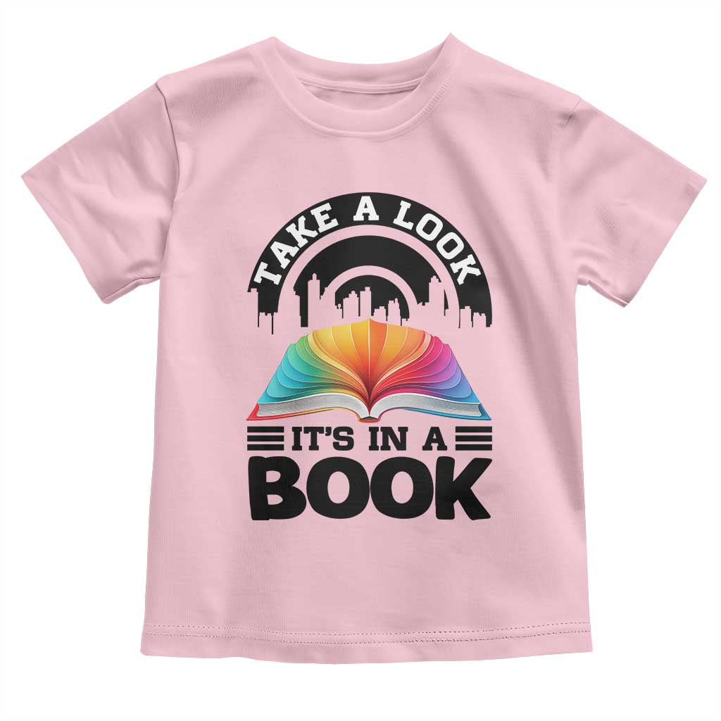 Take A Look It Is In A Book Toddler T Shirt Reading Retro Rainbow Vintage - Wonder Print Shop