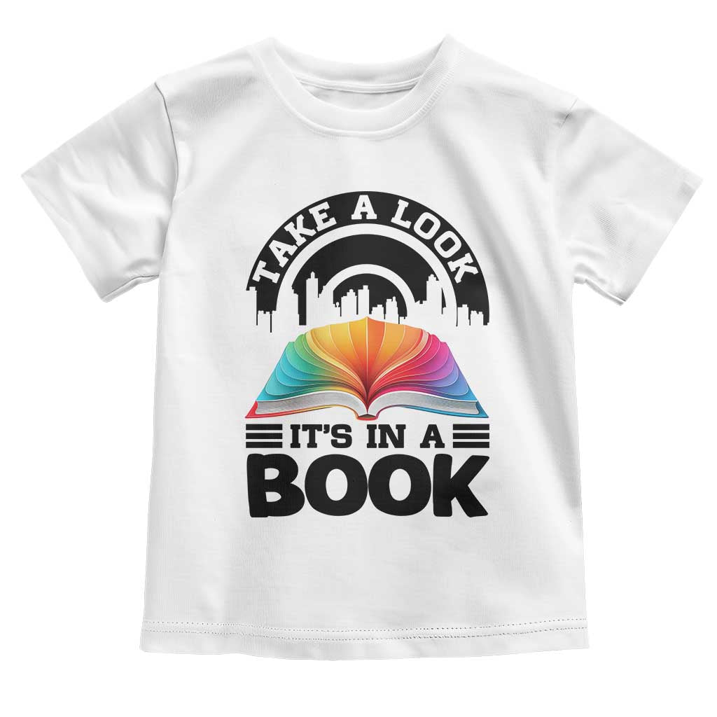 Take A Look It Is In A Book Toddler T Shirt Reading Retro Rainbow Vintage - Wonder Print Shop