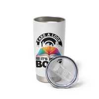 Take A Look It Is In A Book Tumbler Cup Reading Retro Rainbow Vintage