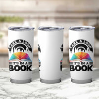 Take A Look It Is In A Book Tumbler Cup Reading Retro Rainbow Vintage