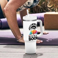 Take A Look It Is In A Book Tumbler With Handle Reading Retro Rainbow Vintage