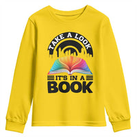 Take A Look It Is In A Book Youth Sweatshirt Reading Retro Rainbow Vintage - Wonder Print Shop