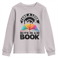Take A Look It Is In A Book Youth Sweatshirt Reading Retro Rainbow Vintage - Wonder Print Shop