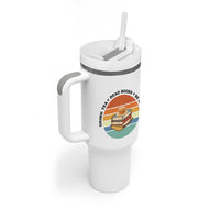 Drink Tea Read Books Be Happy Tumbler With Handle Book Worm Tea Cup