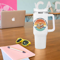 Drink Tea Read Books Be Happy Tumbler With Handle Book Worm Tea Cup