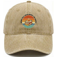 Drink Tea Read Books Be Happy Washed Cotton Baseball Cap Book Worm Tea Cup