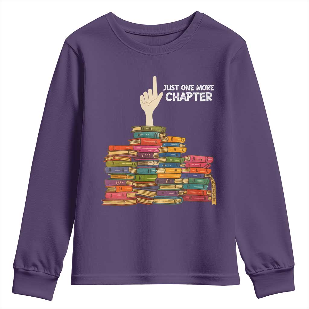 Just One More Chapter Youth Sweatshirt Funny Book Lover - Wonder Print Shop