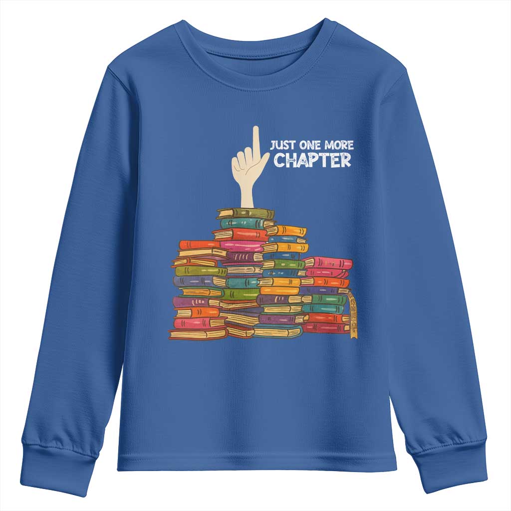 Just One More Chapter Youth Sweatshirt Funny Book Lover - Wonder Print Shop
