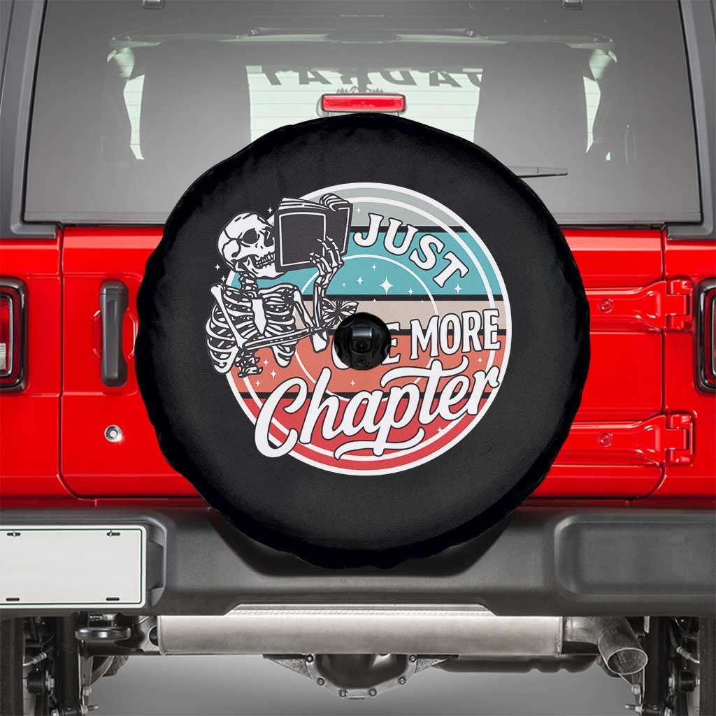 Just One More Chapter Spare Tire Cover Funny Skeleton Reading Book - Wonder Print Shop