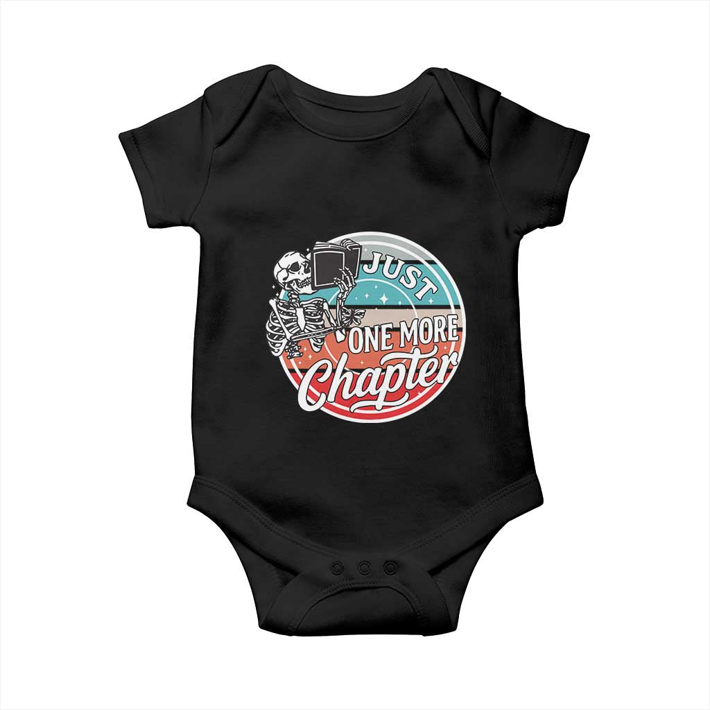 Just One More Chapter Baby Onesie Funny Skeleton Reading Book - Wonder Print Shop