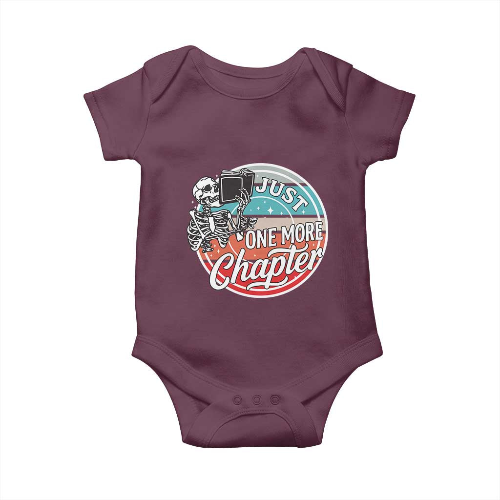 Just One More Chapter Baby Onesie Funny Skeleton Reading Book - Wonder Print Shop