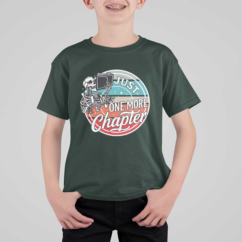Just One More Chapter T Shirt For Kid Funny Skeleton Reading Book - Wonder Print Shop
