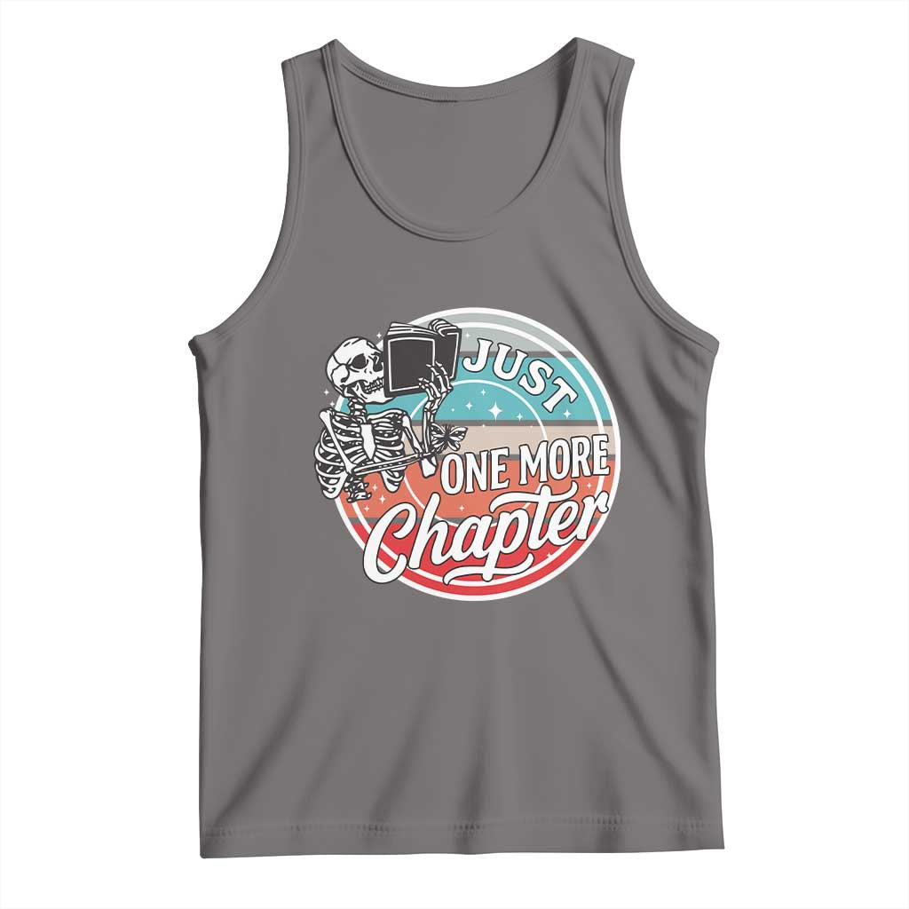 Just One More Chapter Tank Top Funny Skeleton Reading Book - Wonder Print Shop
