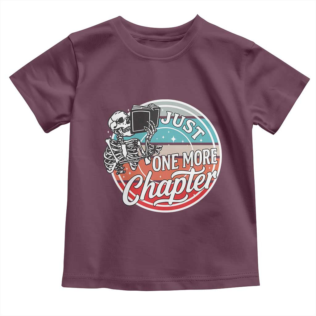 Just One More Chapter Toddler T Shirt Funny Skeleton Reading Book - Wonder Print Shop