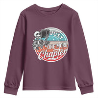 Just One More Chapter Youth Sweatshirt Funny Skeleton Reading Book - Wonder Print Shop