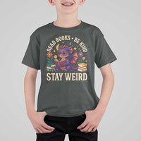 Dragon Read Book T Shirt For Kid Funny Read Books Be Kind Stay Weird - Wonder Print Shop