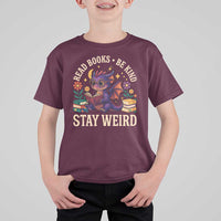 Dragon Read Book T Shirt For Kid Funny Read Books Be Kind Stay Weird - Wonder Print Shop