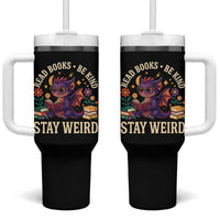 Dragon Read Book Tumbler With Handle Funny Read Books Be Kind Stay Weird