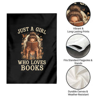 Just A Girl Who Loves Books Garden Flag Funny Bookworm Quote - Wonder Print Shop