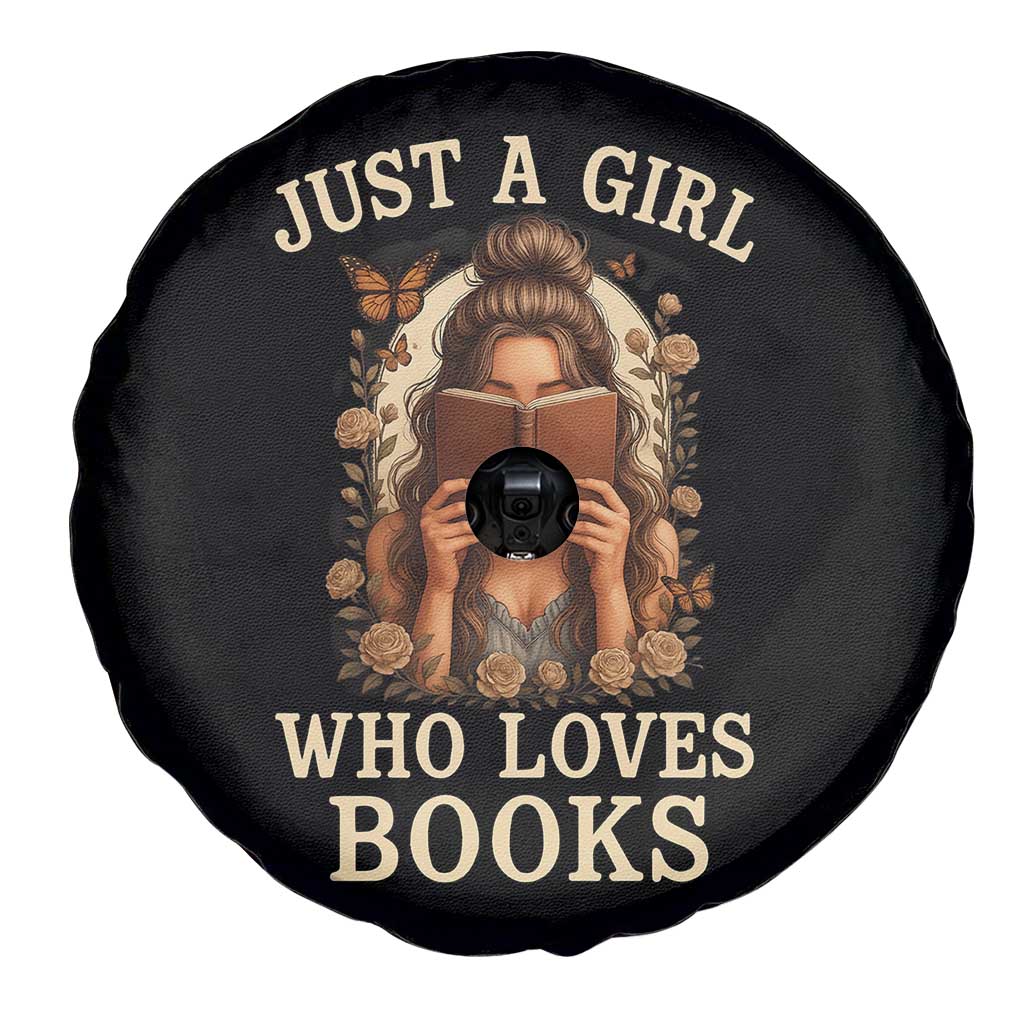 Just A Girl Who Loves Books Spare Tire Cover Funny Bookworm Quote - Wonder Print Shop