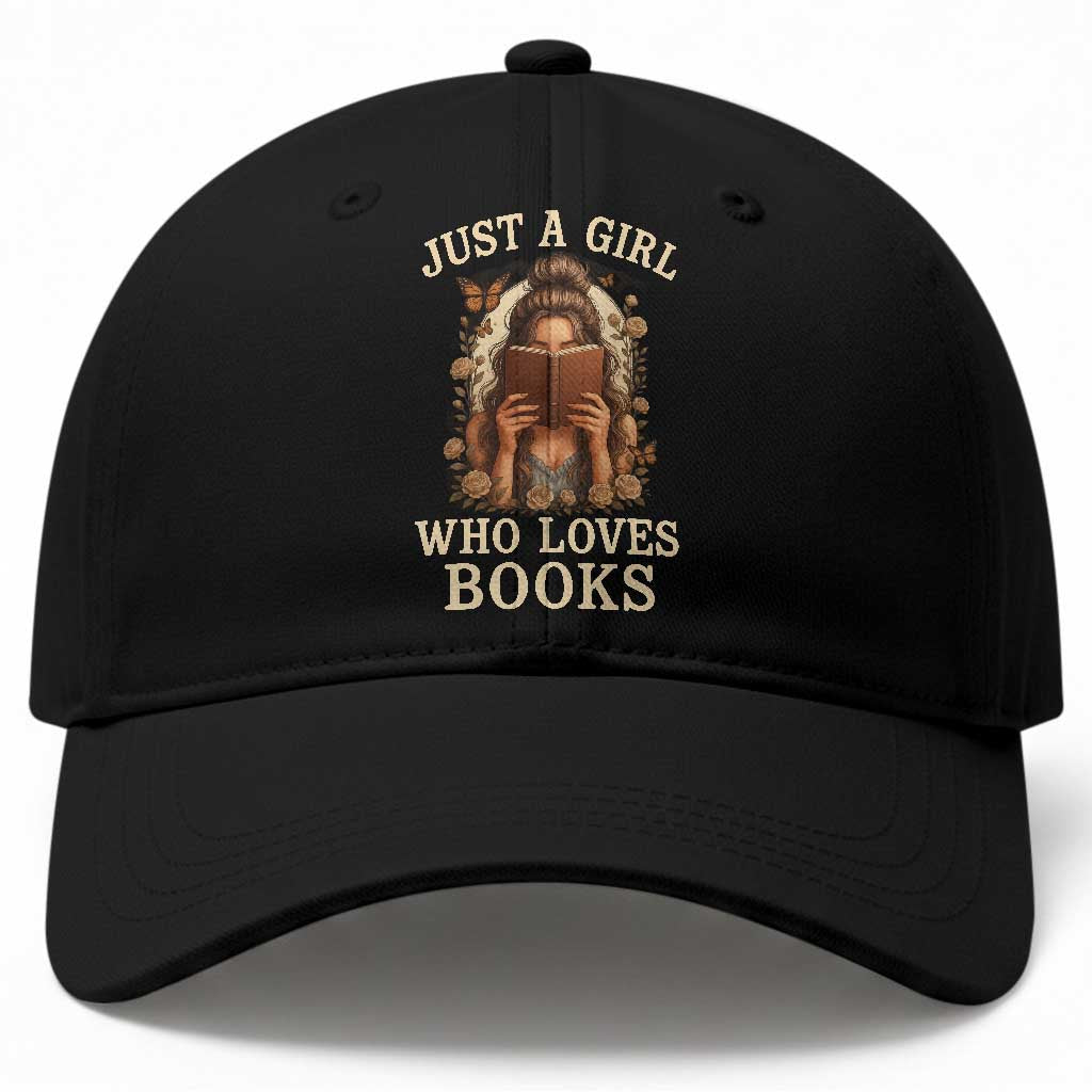 Just A Girl Who Loves Books Baseball Cap Funny Bookworm Quote