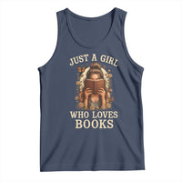 Just A Girl Who Loves Books Tank Top Funny Bookworm Quote - Wonder Print Shop