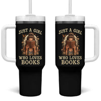 Just A Girl Who Loves Books Tumbler With Handle Funny Bookworm Quote
