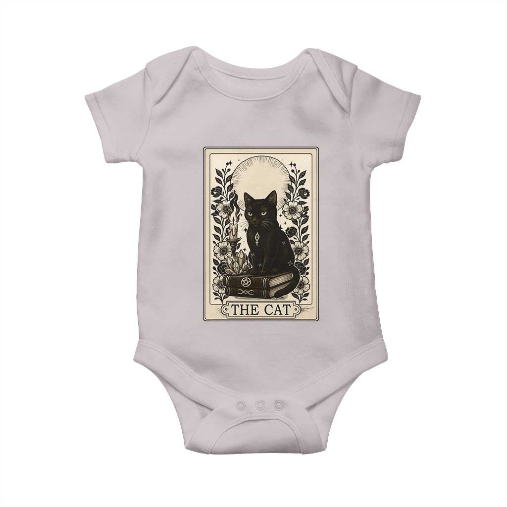 Funny The Cat Book Baby Onesie Kitty Lover Tarot Card - Wonder Print Shop