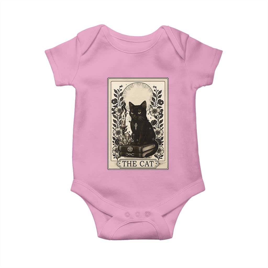 Funny The Cat Book Baby Onesie Kitty Lover Tarot Card - Wonder Print Shop