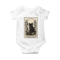 Funny The Cat Book Baby Onesie Kitty Lover Tarot Card - Wonder Print Shop