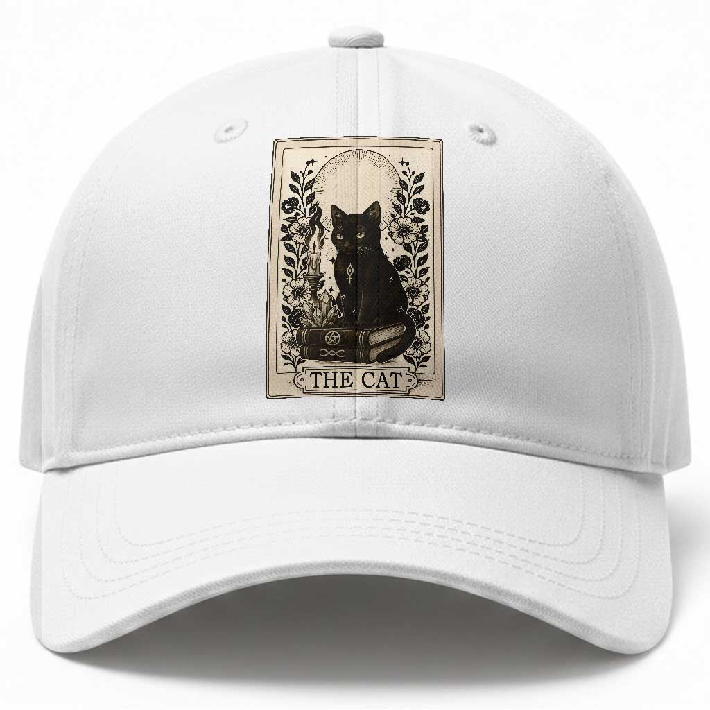 Funny The Cat Book Baseball Cap Kitty Lover Tarot Card