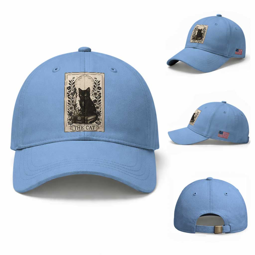 Funny The Cat Book Baseball Cap Kitty Lover Tarot Card