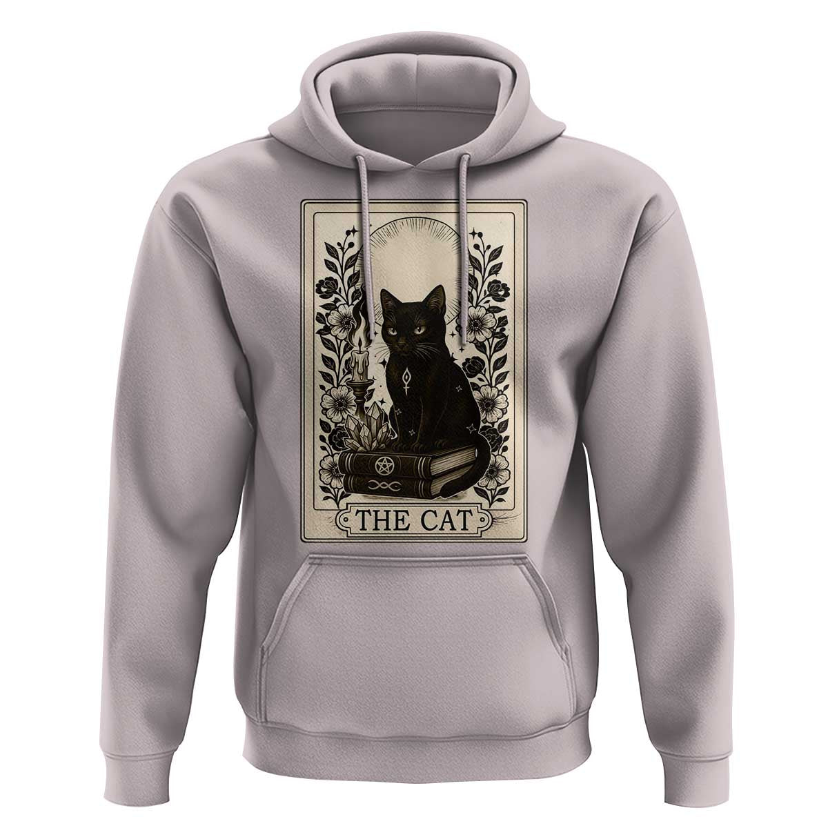 Funny The Cat Book Hoodie Kitty Lover Tarot Card - Wonder Print Shop
