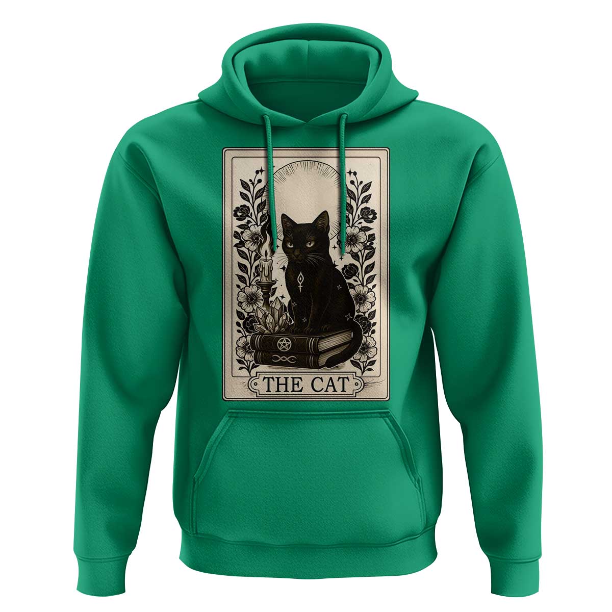 Funny The Cat Book Hoodie Kitty Lover Tarot Card - Wonder Print Shop