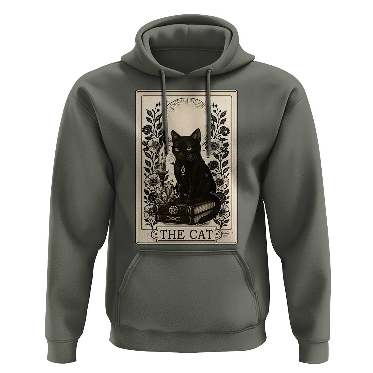 Funny The Cat Book Hoodie Kitty Lover Tarot Card - Wonder Print Shop