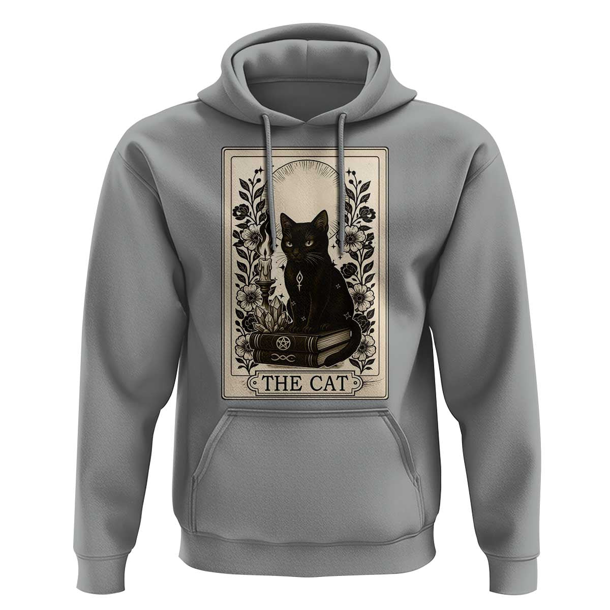 Funny The Cat Book Hoodie Kitty Lover Tarot Card - Wonder Print Shop