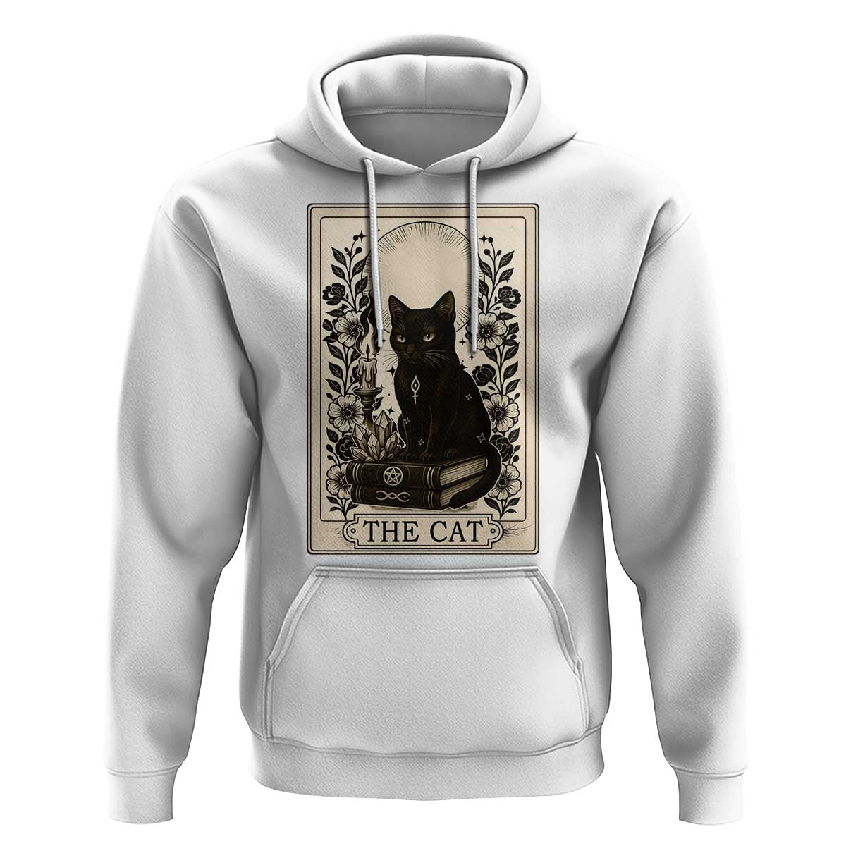 Funny The Cat Book Hoodie Kitty Lover Tarot Card - Wonder Print Shop