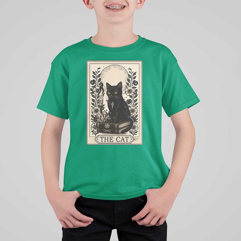 Funny The Cat Book T Shirt For Kid Kitty Lover Tarot Card - Wonder Print Shop