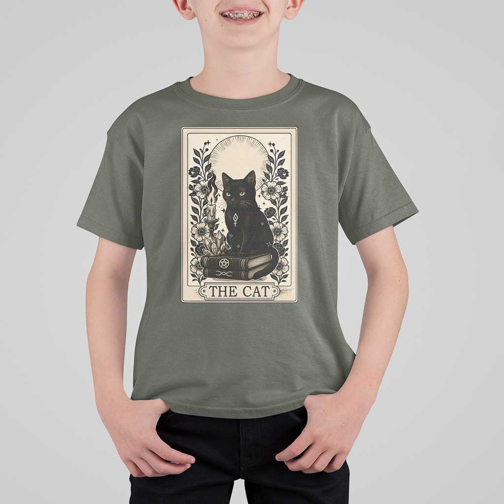 Funny The Cat Book T Shirt For Kid Kitty Lover Tarot Card - Wonder Print Shop