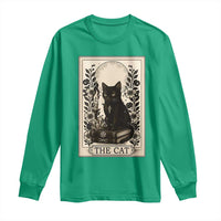 Funny The Cat Book Long Sleeve Shirt Kitty Lover Tarot Card - Wonder Print Shop