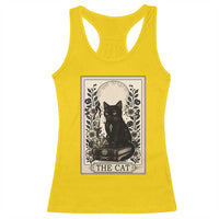 Funny The Cat Book Racerback Tank Top Kitty Lover Tarot Card - Wonder Print Shop